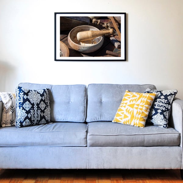 Pestle and mortar wall art print, vintage kitchen decor