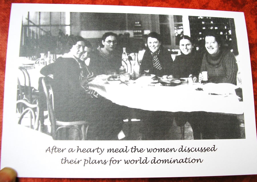 FEMINIST WOMEN HUMEROUS CARD  "WORLD DOMINATION "   6X4 ins