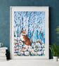 Fox Art Print - Fox painting print - Image 2