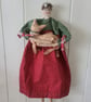 Autumn and Agnes primitive hanging textile art doll.