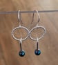 Hematite and silver drop earrings. - Image 2
