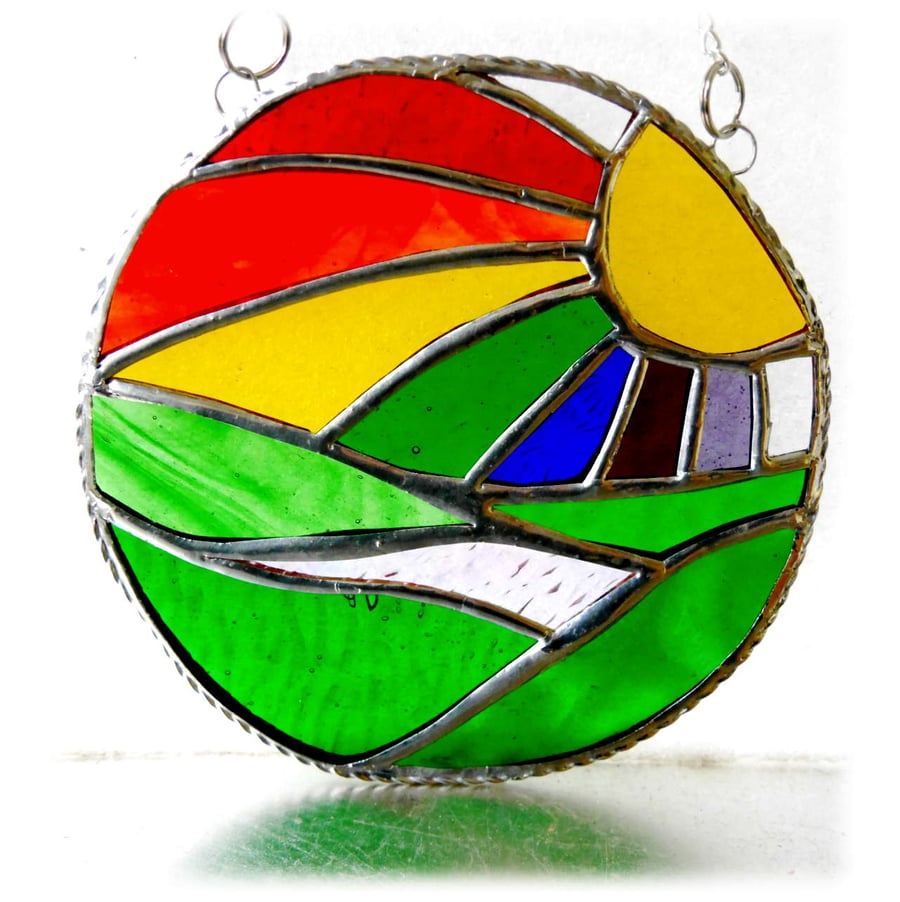 New Day Stained Glass Suncatcher Handmade Rainbow Ring 023