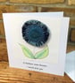 Tweed brooch, Handmade Mum card & brooch gift duo, Mum Birthday, Flower brooch - Image 2
