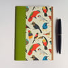Exotic Birds A5 Notebook Lined pages. Refill Notebook. 