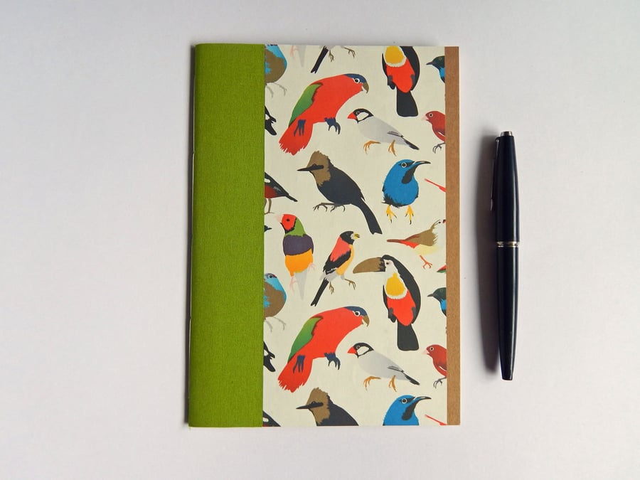 Exotic Birds A5 Notebook Lined pages. Refill Notebook. 