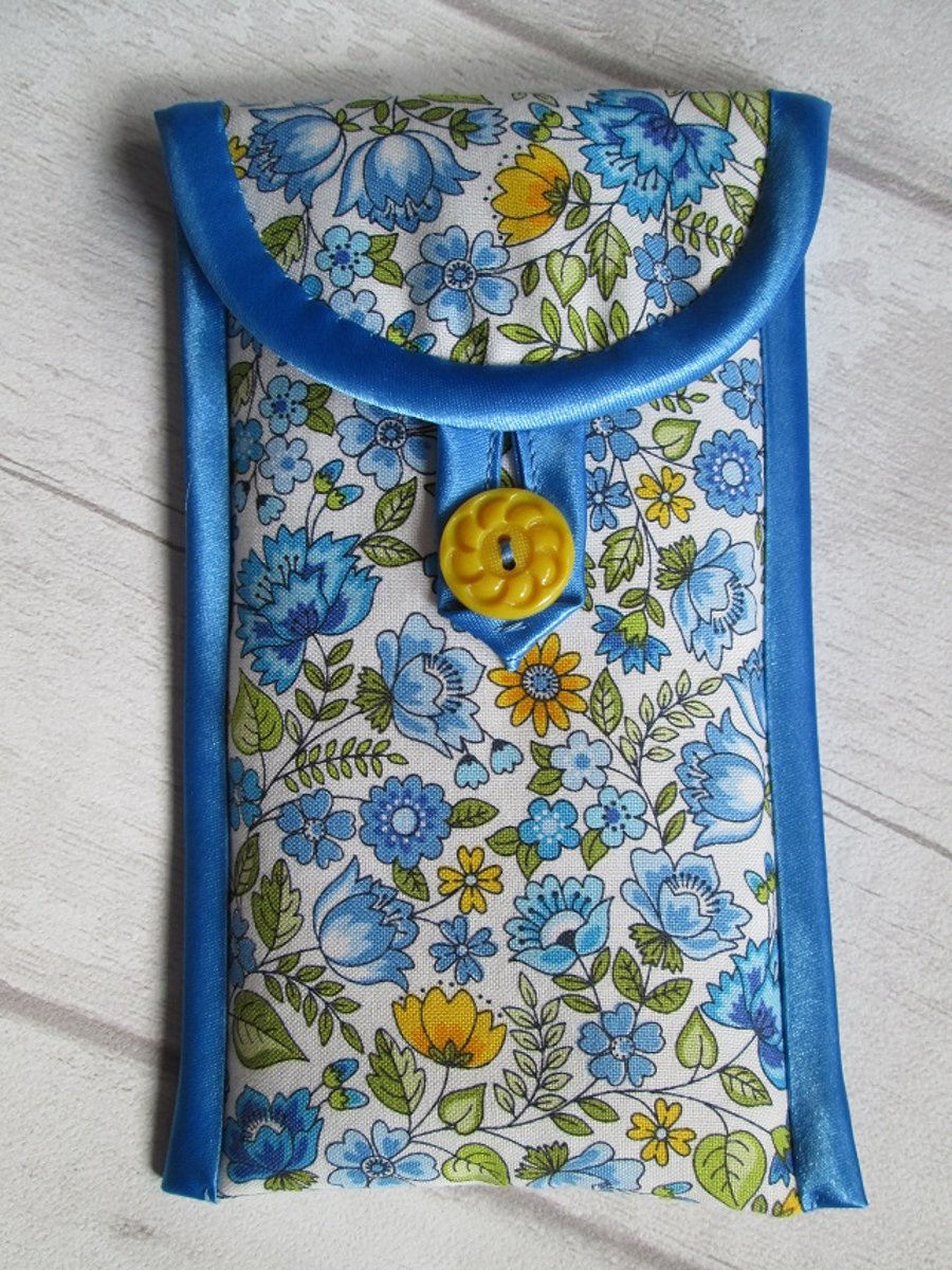 Blue and Yellow Floral Glasses or Phone Case