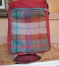 Red canvas and tweed bag