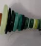 Green Button Christmas Tree Decoration - Round Button Topper - Image 4