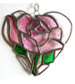 Pink Rose Heart Suncatcher Stained Glass 040 - Image 5