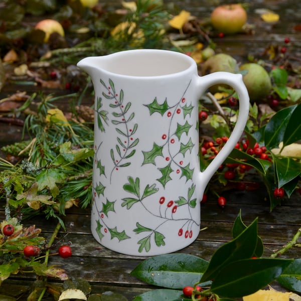 Winter Berries  Farmhouse Jug - SALE