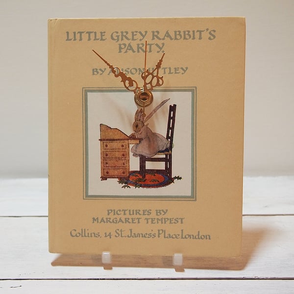 Little Grey Rabbit upcycled book clock