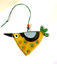 Yellow fused glass bird suncatcher - Image 4