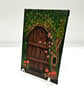 Fairy Door with Mushrooms on Canvas ACEO - Image 3
