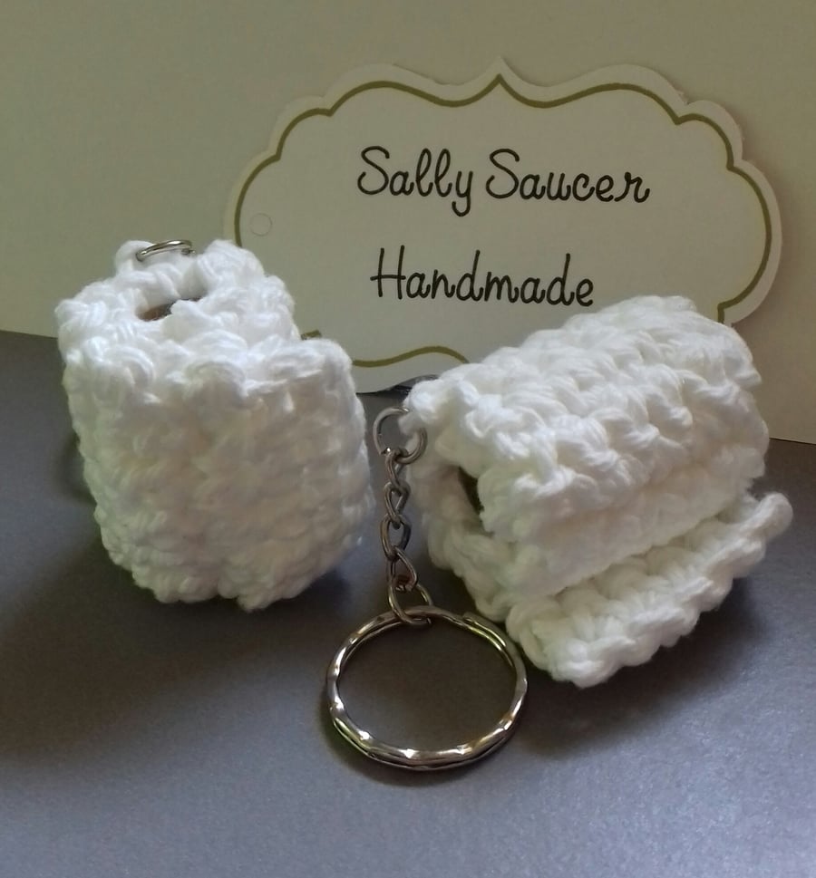 Toilet Roll Keyring! Quirky Novelty Joke Gift