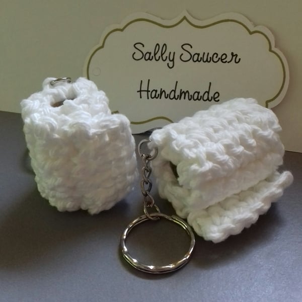 Toilet Roll Keyring! Quirky Novelty Joke Gift