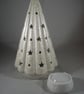 White Glittery Ceramic Star Light Christmas Tree Table Lamp Ornament Decoration. - Image 3