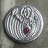 Mackintosh Garnet Brooch in Silver Pewter
