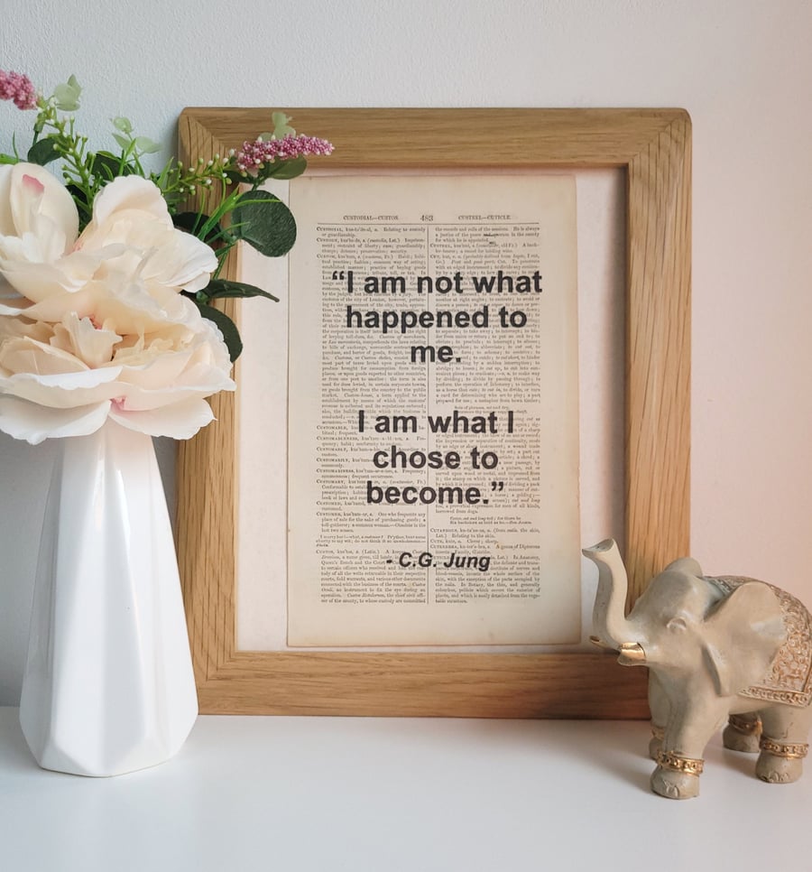 Unframed 1800s Dictionary Page Quote Print - Carl Jung - Print Only