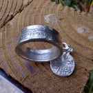1915 sterling silver King George V Half Crown coin ring 