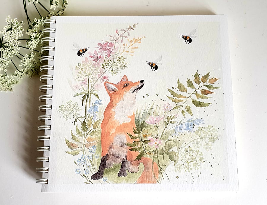 Fox and bee notebook