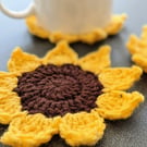 Pack of Four Crochet Sunflower Coasters