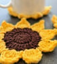 Pack of Four Crochet Sunflower Coasters