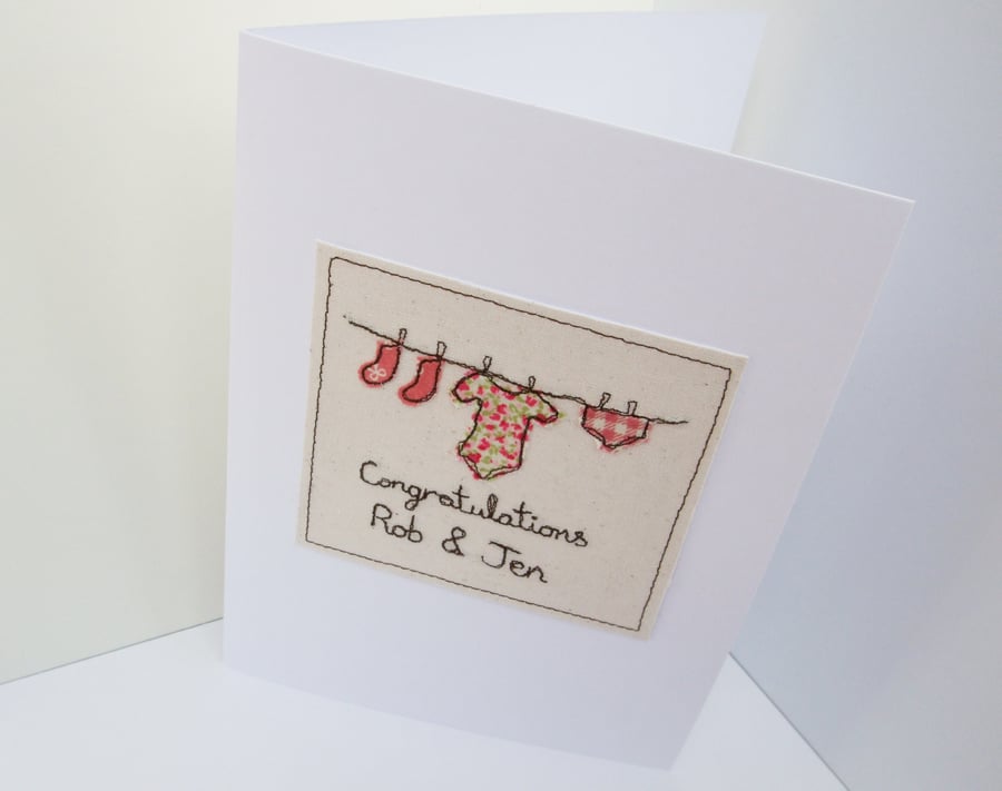 Large Personalised New Baby Card