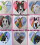 Pet Memorial Heart Personalised Painted Wooden Heart Rainbow Cat Dog Rabbit etc - Image 1