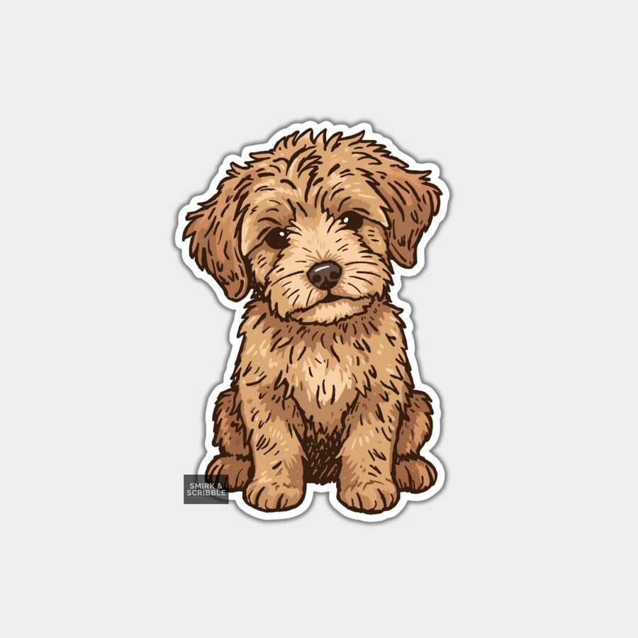 Funny Vinyl Sticker For Adults - Cute Dog Sitting