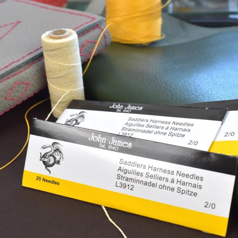 Harness Needle 2, No 17, John James, blunt tip leather sewing needle