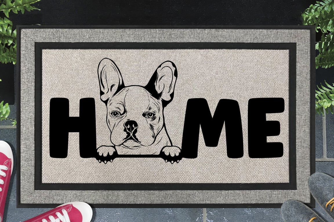 French Bulldog Home Door Mat No.2 - All Weather - French Bulldog Doormat 