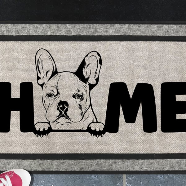 French Bulldog Home Door Mat No.2 - All Weather - French Bulldog Doormat 