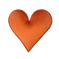 Paprika Orange Velvet Heart Shaped Cushion Throw Decor Velentine's Day Pillow