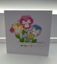 Handmade Die Cut Pansy Bouquet Birthday Card