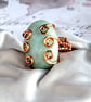 Amazonite and Copper Wire-Wrapped Positivity Ring, Unique Piece,UK Size L - Image 4