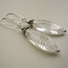 Clear and White Zebra Striped Earrings   KCJ814