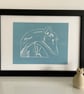 Greyhound Linocut Print - Dog Lover - Pet Parent Gift - 3 Colours Available - Image 3