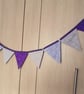 Purple & Grey Bunting - 2.5 metre string, home decor, craft shows, weddings