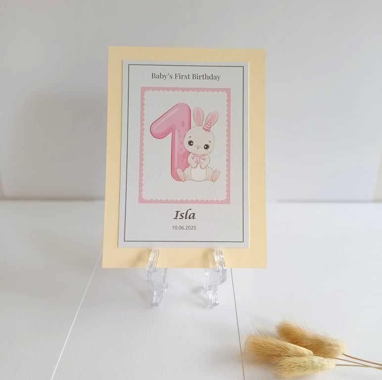 Baby's First Birthday Card - First Birthday Keepsake (Personalised)
