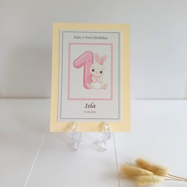 Baby's First Birthday Card - First Birthday Keepsake (Personalised)