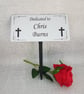 Grave cross memorial plaque Engraved Memorial Stake Grave tree Marker Cremation  - Image 2