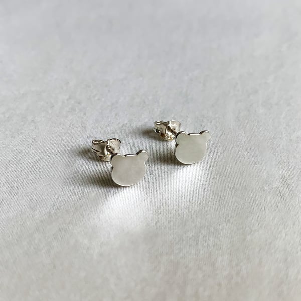 Sterling Silver Bear Stud Earrings - Charity Donation