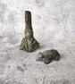 Dryad and Bear Statues, Forest Guardians, Ancient Woodland Spirits - Image 5