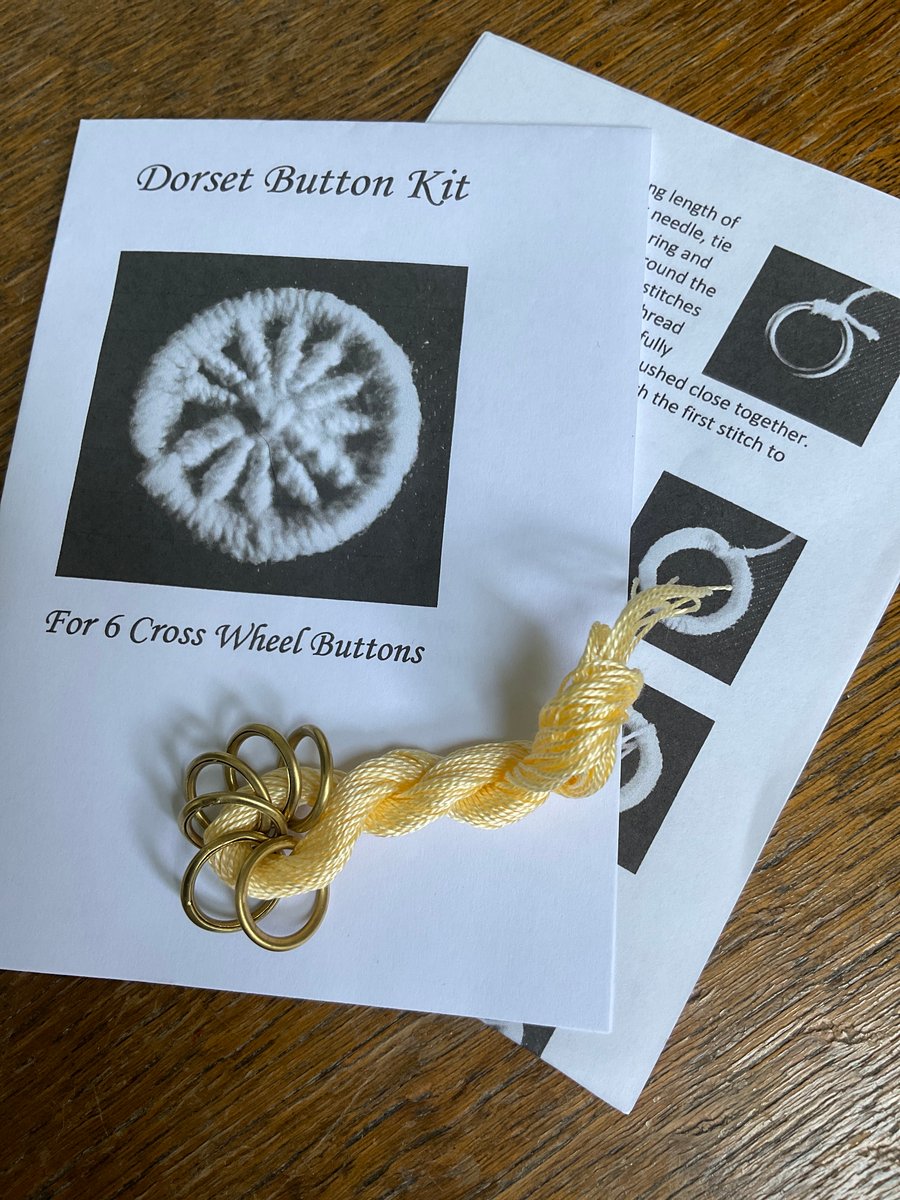 Kit to Make 6 x Dorset Cross Wheel Buttons, Clotted Cream, 15mm