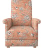 Fireside Chair Armchair Finch Toile Fabric Accent Birds Small Floral Orange New - Image 1