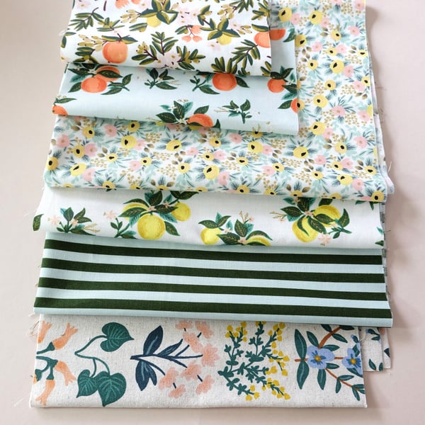 Rifle Paper Co Primavera Fruit and Floral Cotton Fabric Bundle, Quilt, Patchwork