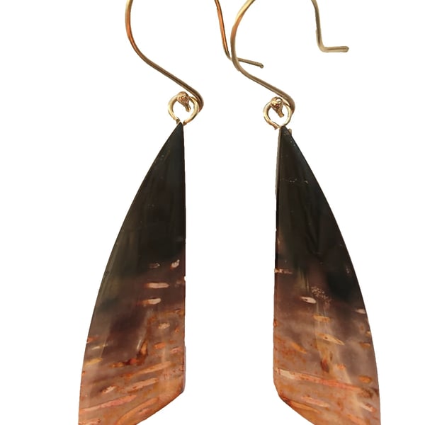 Fossilized Palm Root Earrings Sterling Silver 925 Jewellery Gift Petrified Wood