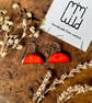 Red Ceramic Earrings; Foraged Bristol Clay, Hypoallergenic Steel Hooks, Earthenw - Image 4