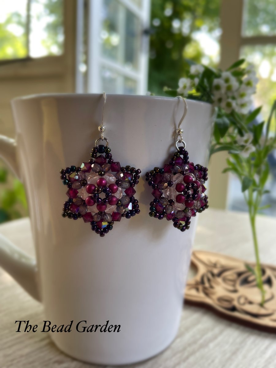 Big star flower earrings 
