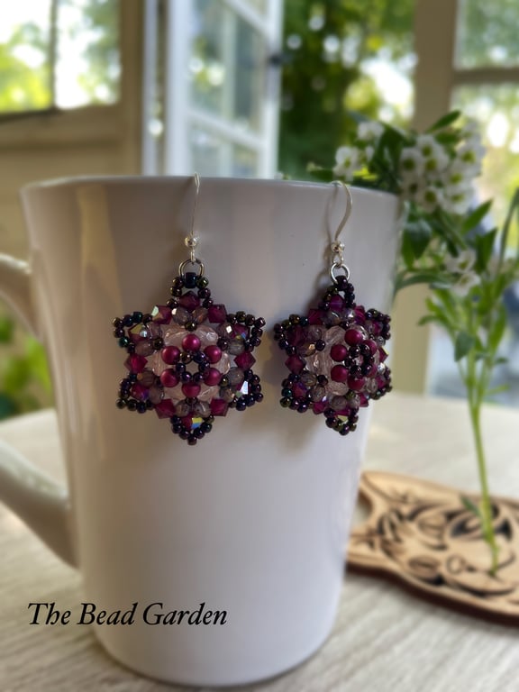 Big star flower earrings 